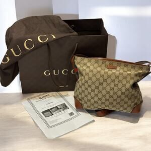 Gucci GG Canvas Messenger Shoulder Bag Crossbody w/ Boutique Bag, Dust Bag COA